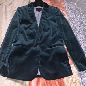 J Crew velvet green blazer